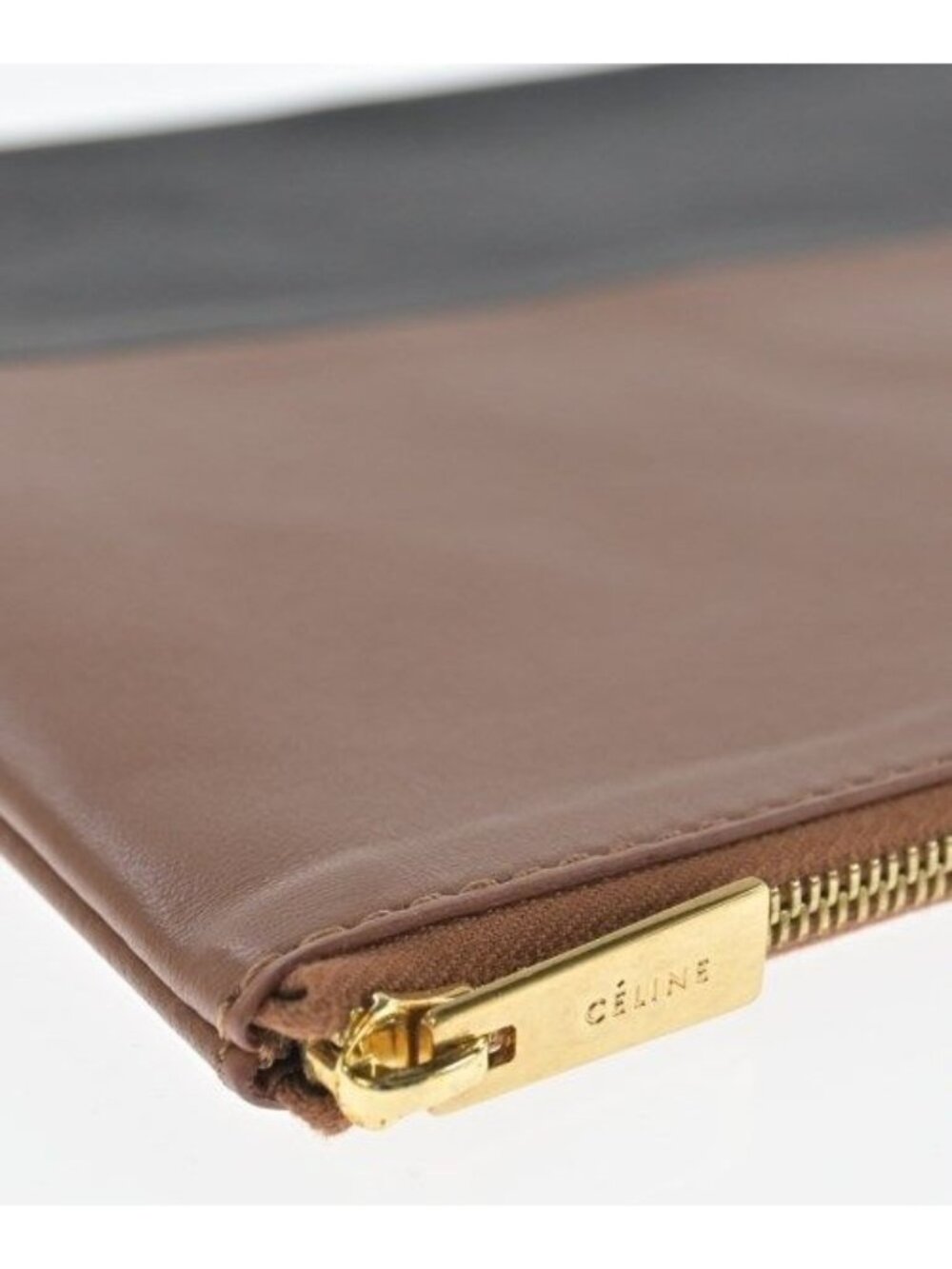 Celine Clutch Leather Black Brown - Picture 6 of 8